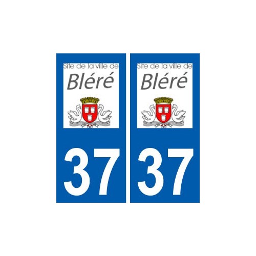 37 Bléré logo ville autocollant plaque stickers