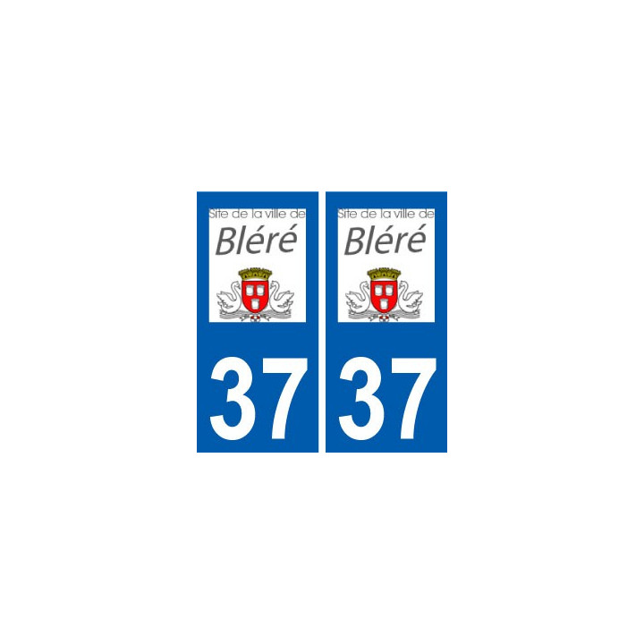 37 Bléré logo ville autocollant plaque stickers