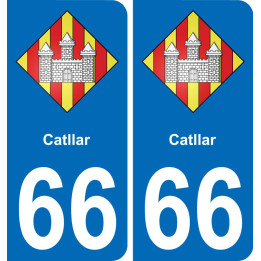 66 Catllar autocollant sticker plaque immatriculation auto ville