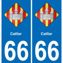 66 Catllar autocollant sticker plaque immatriculation auto ville