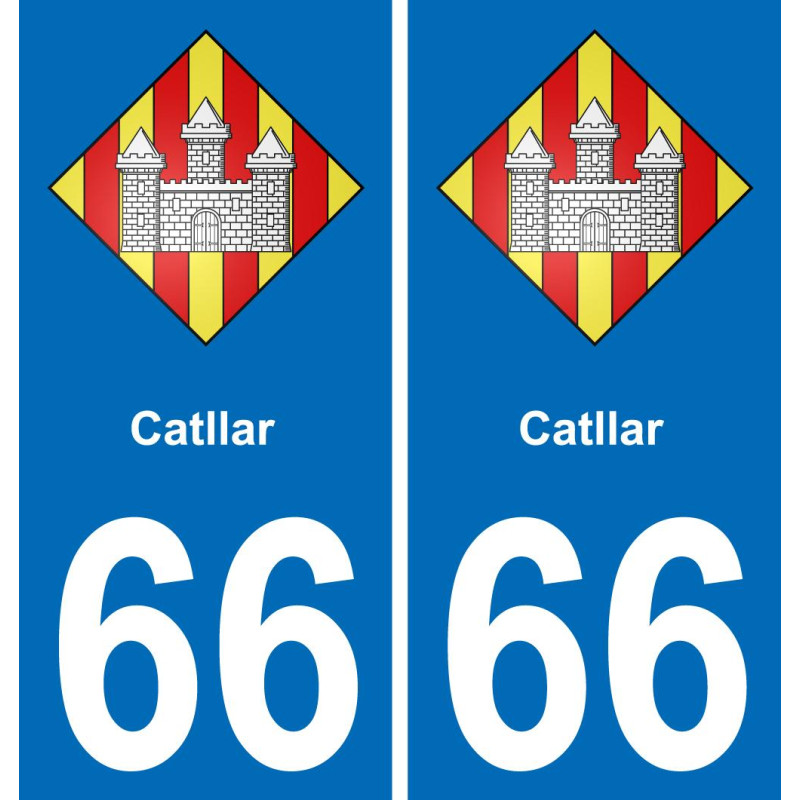 66 Catllar autocollant sticker plaque immatriculation auto ville