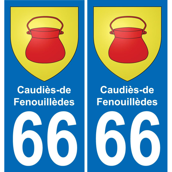 66 Caudiès-de-Fenouillèdes placa etiqueta de registro de la ciudad