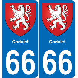 66 Codalet sticker plate registration city