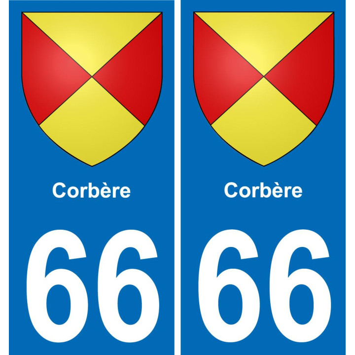 66 Corbère sticker plate registration city