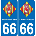 66 Corneilla-la-Rivière-aufkleber plakette ez stadt