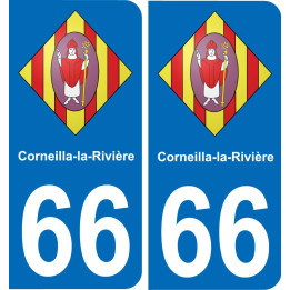 66 Corneilla-la-Rivière autocollant sticker plaque immatriculation auto ville