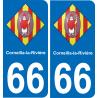 66 Corneilla-la-Rivière sticker plate registration city