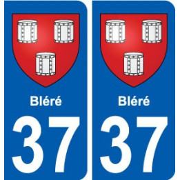 37 Bléré ville autocollant plaque stickers