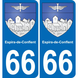 66 Espira-de-Conflent autocollant sticker plaque immatriculation auto ville
