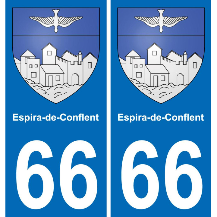 66 Espira-de-Conflent autocollant sticker plaque immatriculation auto ville