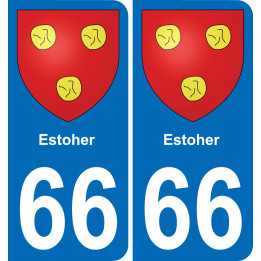 66 Estoher autocollant sticker plaque immatriculation auto ville