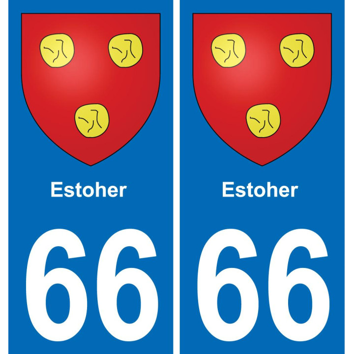 66 Estoher autocollant sticker plaque immatriculation auto ville