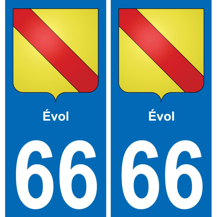 66 Évol sticker plate registration city