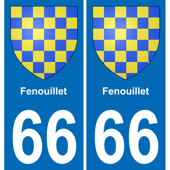 66 Fenouillet placa etiqueta de registro de la ciudad