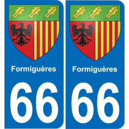 66 Formiguères autocollant sticker plaque immatriculation auto ville