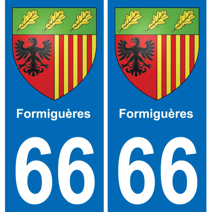 66 Formiguères autocollant sticker plaque immatriculation auto ville