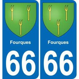 66 Fourques placa etiqueta de registro de la ciudad