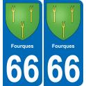 66 Fourques-aufkleber plakette ez stadt