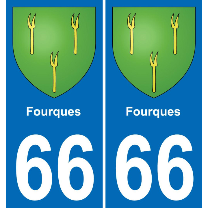 66 Fourques sticker plate registration city
