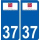 37 Château-Renault logo ville autocollant plaque stickers