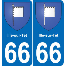 66 Ille-sur-Têt-aufkleber plakette ez stadt