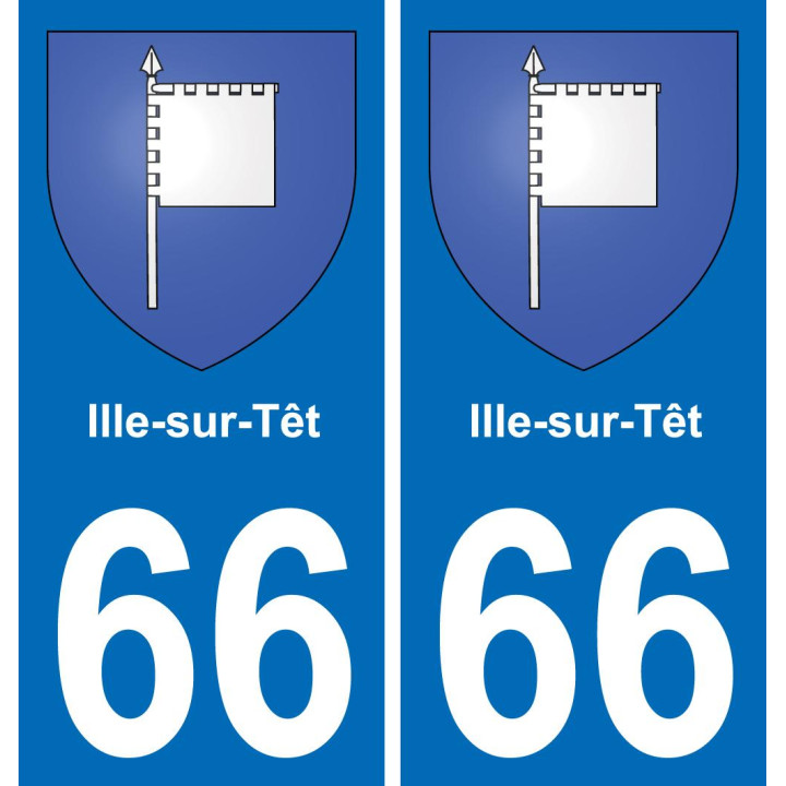 66 Ille-sur-Têt autocollant sticker plaque immatriculation auto ville