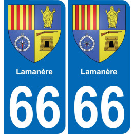66 Lamanère autocollant sticker plaque immatriculation auto ville
