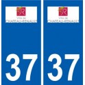 37 Château-Renault logo ville autocollant plaque stickers