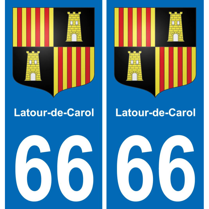66 Latour-de-Carol placa etiqueta de registro de la ciudad