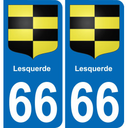 66 Lesquerde placa etiqueta de registro de la ciudad
