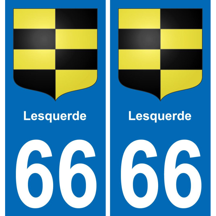 66 Lesquerde autocollant sticker plaque immatriculation auto ville
