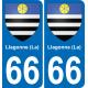 66 Llagonne (La) sticker plate registration city
