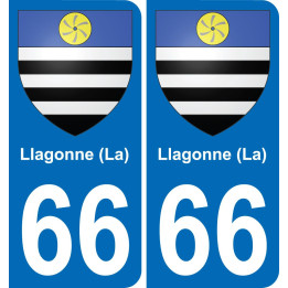 66 Llagonne (La) autocollant sticker plaque immatriculation auto ville