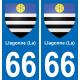 64 Pau autocollant sticker plaque immatriculation auto ville