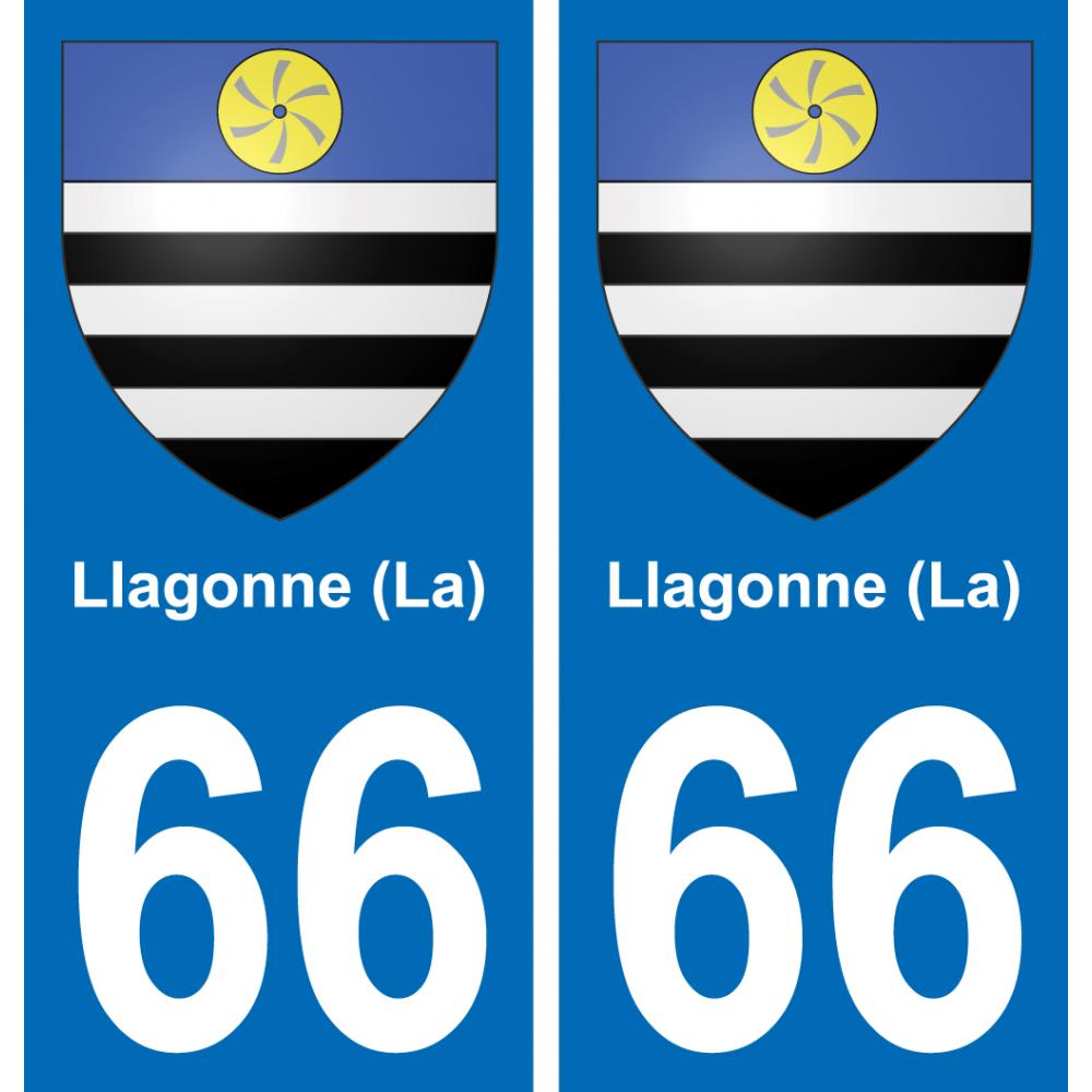 66 Llagonne (La) autocollant sticker plaque immatriculation auto ville