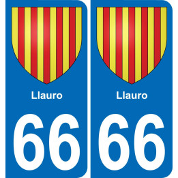 66 Llauro sticker plate registration city