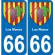 66 Los Masos sticker plate registration city