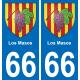 66 Los Masos autocollant sticker plaque immatriculation auto ville