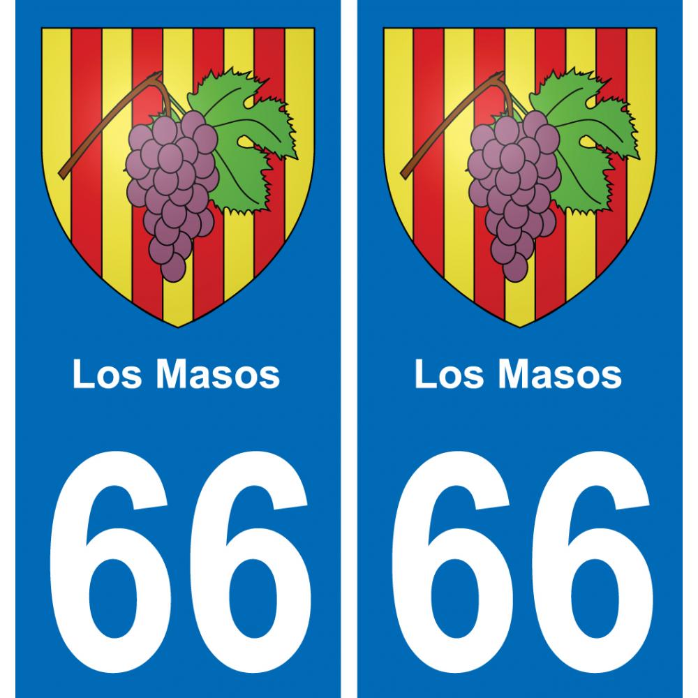 66 Los Masos sticker plate registration city