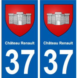 37 Château-Renault ville autocollant plaque stickers