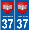 37 Château-Renault ville autocollant plaque stickers