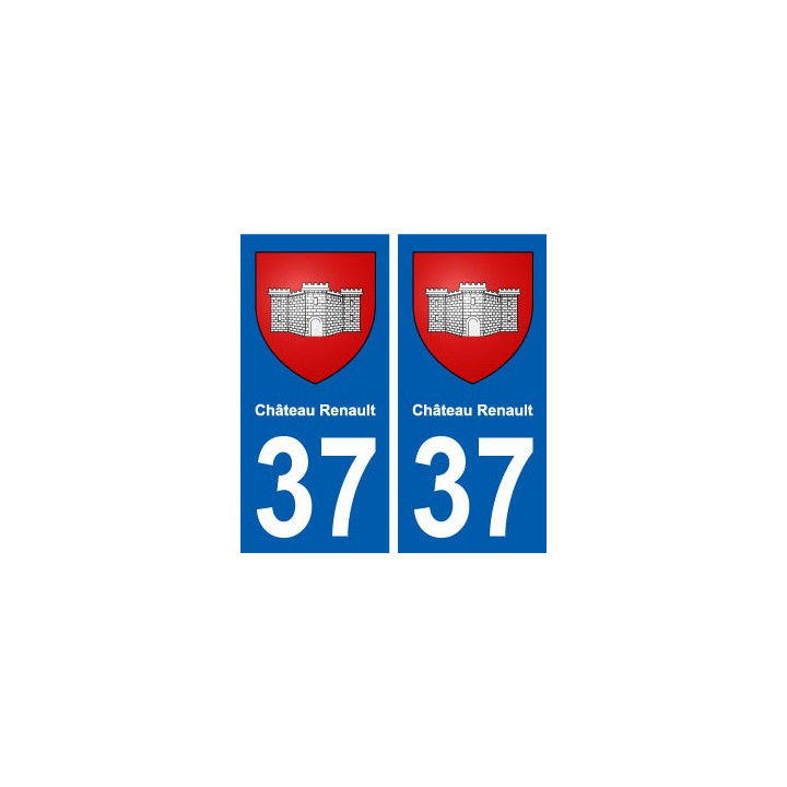 37 Château-Renault ville autocollant plaque stickers