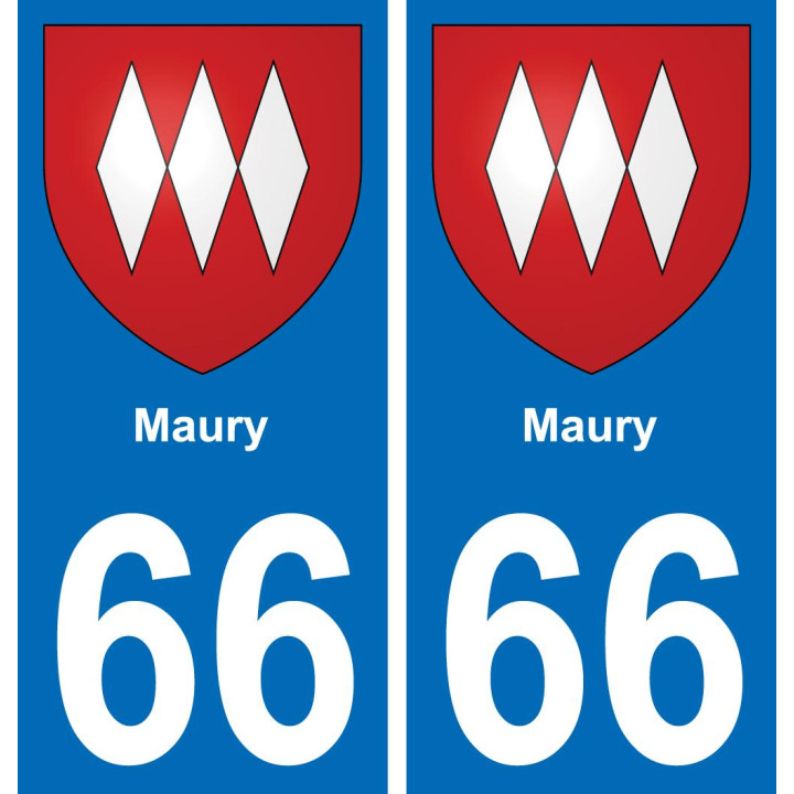 66 Maury autocollant sticker plaque immatriculation auto ville