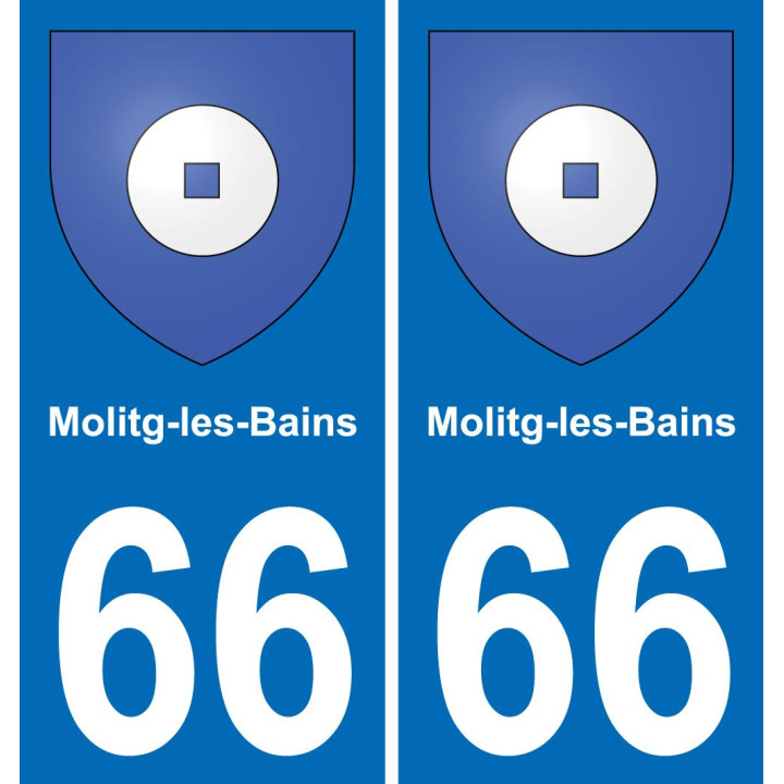66 Molitg-les-Bains autocollant sticker plaque immatriculation auto ville