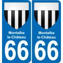 66 Montalba-le-Château sticker plate registration city