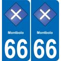 66 Montbolo autocollant sticker plaque immatriculation auto ville