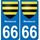 66 Montescot autocollant sticker plaque immatriculation auto ville