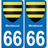 66 Montescot placa etiqueta de registro de la ciudad