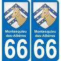66 Montesquieu-des-Albères autocollant sticker plaque immatriculation auto ville