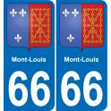 66 Mont-Louis autocollant sticker plaque immatriculation auto ville
